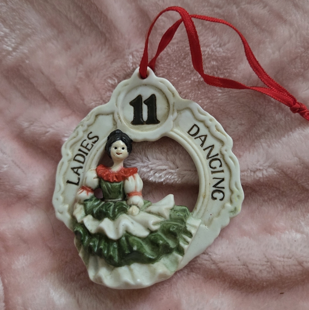 Breckenridge Twelve 12 Days of Christmas 11th Ladies Dancing Wreath Tree Ornamen